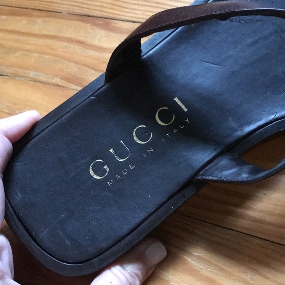 MUST SELL MOVING- *****VINTAGE~GUCCI brown  sandals, Men’s 8/12- 1990 Tom Ford- - Picture 9 of 12